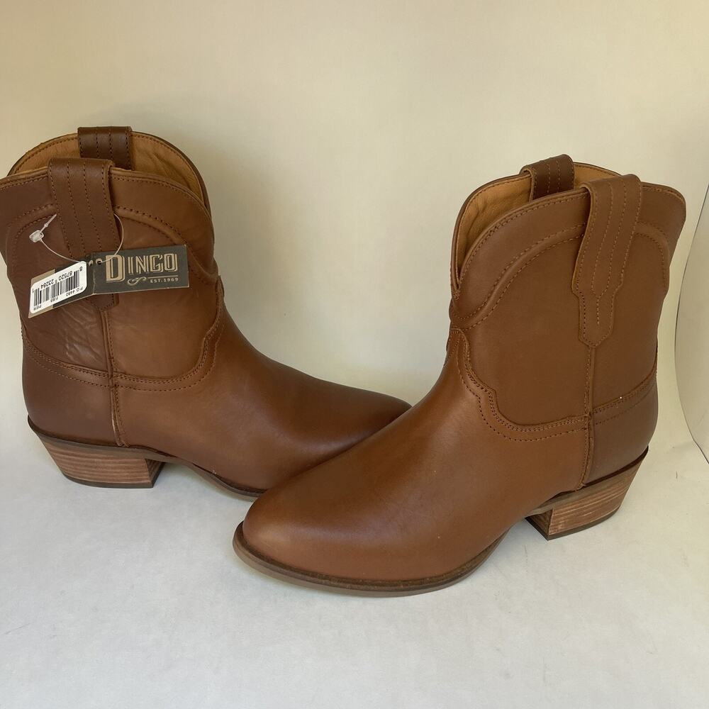 Dingo Seguaro Round Toe Cowboy Booties‎ Womens Brown Casual Boots Size 8.5 - Picture 6 of 15